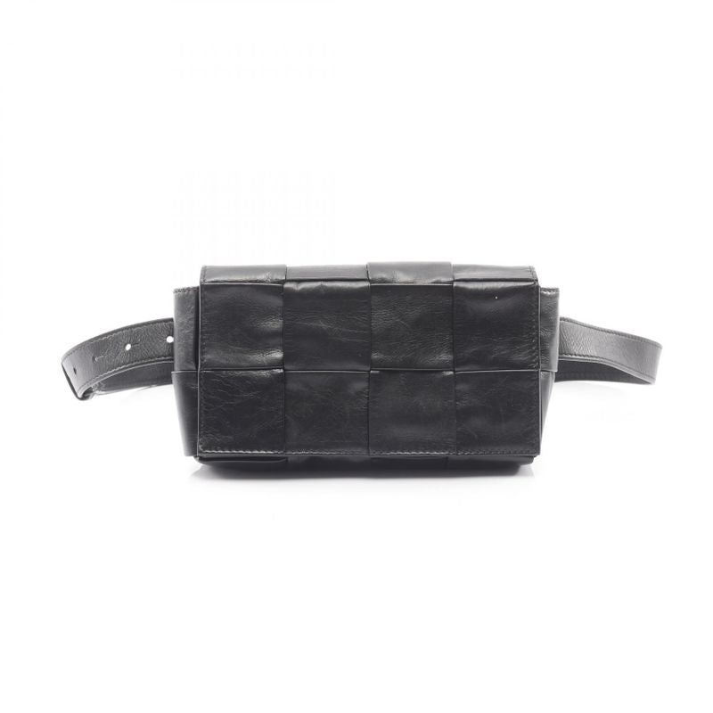 Bottega Veneta Waist Bag Body Bag Cassette Belt Bag 651053 Black Leather Maxi