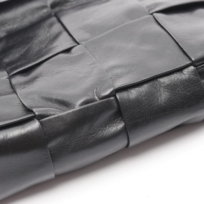 Bottega Veneta Waist Bag Body Bag Cassette Belt Bag 651053 Black Leather Maxi