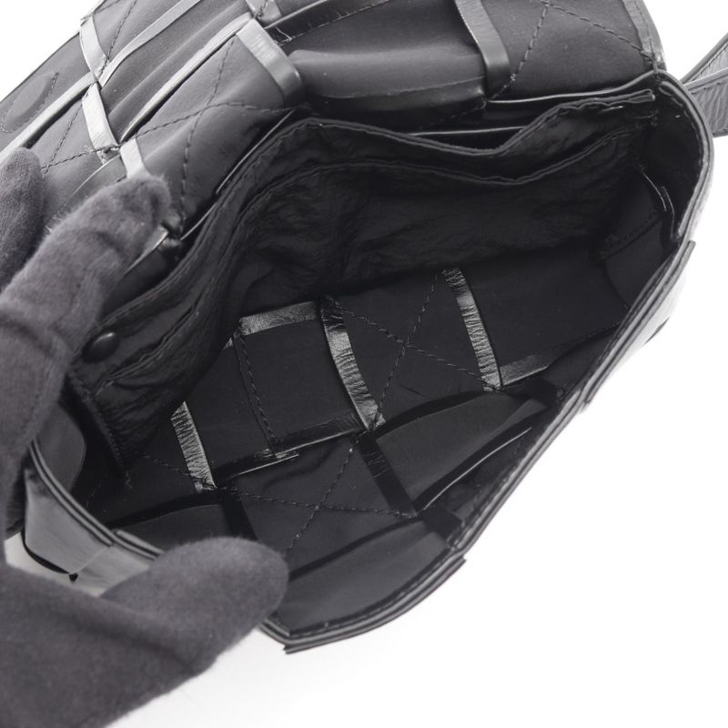 Bottega Veneta Waist Bag Body Bag Cassette Belt Bag 651053 Black Leather Maxi