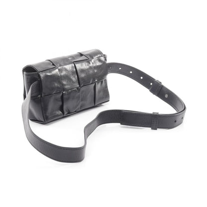 Bottega Veneta Waist Bag Body Bag Cassette Belt Bag 651053 Black Leather Maxi