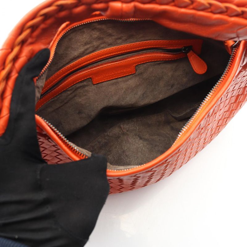 Bottega Veneta Shoulder Bag Veneta Bag Intrecciato 115653 Orange Leather