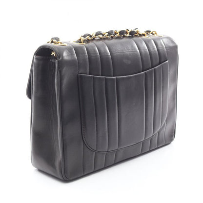 Chanel Shoulder Bag Mademoiselle Deka Matelasse Black Lambskin Mademoiselle