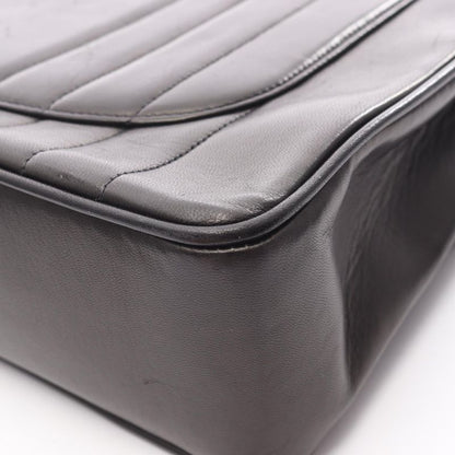 Chanel Shoulder Bag Mademoiselle Deka Matelasse Black Lambskin Mademoiselle