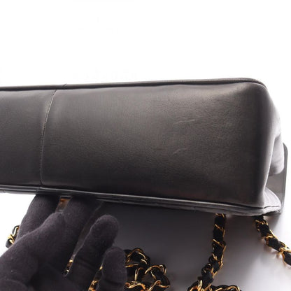 Chanel Shoulder Bag Mademoiselle Deka Matelasse Black Lambskin Mademoiselle