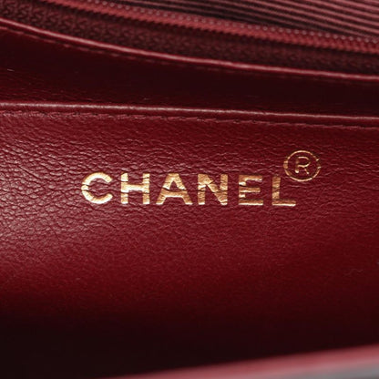 Chanel Shoulder Bag Mademoiselle Deka Matelasse Black Lambskin Mademoiselle