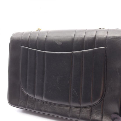 Chanel Shoulder Bag Mademoiselle Deka Matelasse Black Lambskin Mademoiselle