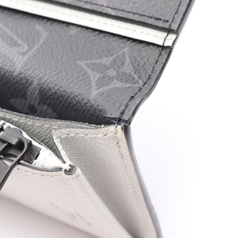 Louis Vuitton Bifold Long Wallet Portefeuille Brazza Epi M81371 Navy Leather