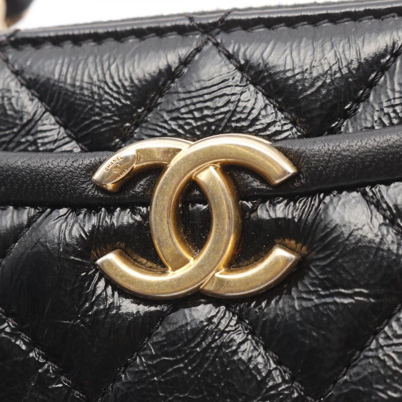 Chanel Shoulder Bag Matelasse As2178 Black Leather Matelasse Vanity 2way Chain