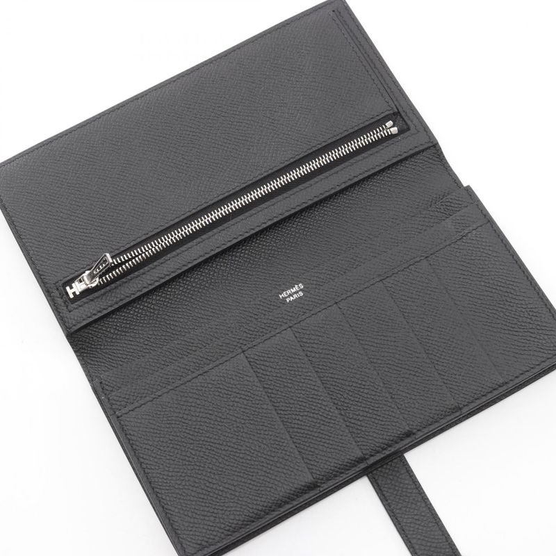 Hermes Bifold Long Wallet Bearn Souffle So Black Other Bearn Souffle So Black