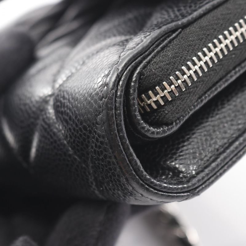 Chanel Shoulder Bag Matelasse Black Caviar Skin (grained Calf) Matelasse Chain