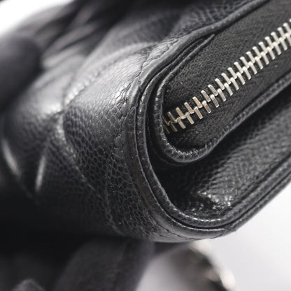 Chanel Shoulder Bag Matelasse Black Caviar Skin (grained Calf) Matelasse Chain