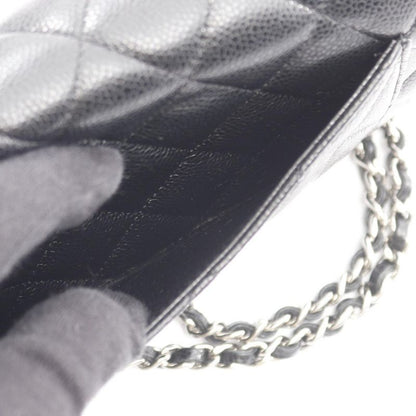 Chanel Shoulder Bag Matelasse Black Caviar Skin (grained Calf) Matelasse Chain