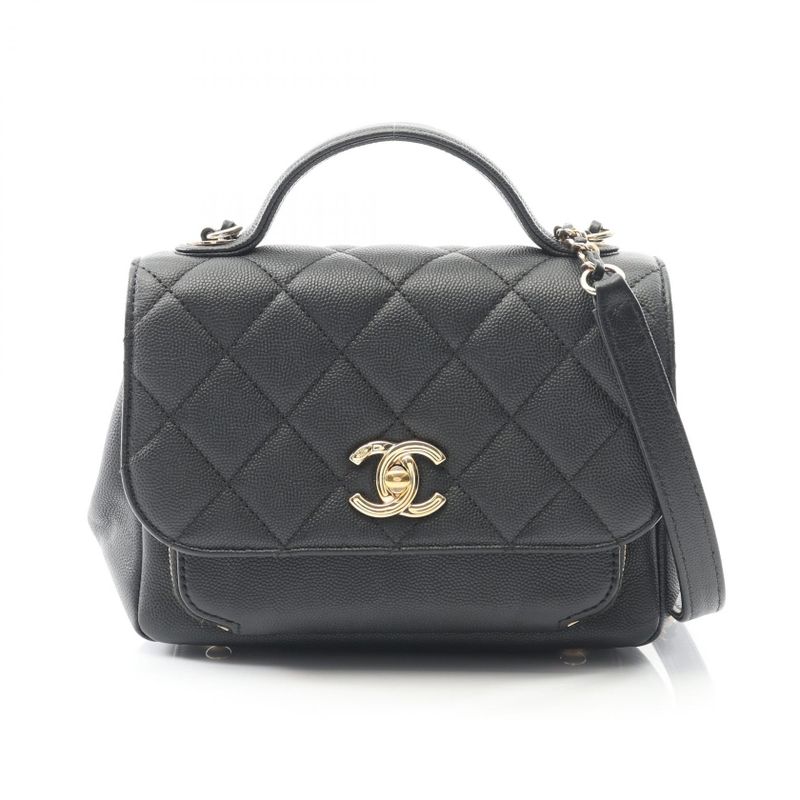 Chanel Shoulder Bag Business Affinity Matelasse Black Caviar Skin (grained