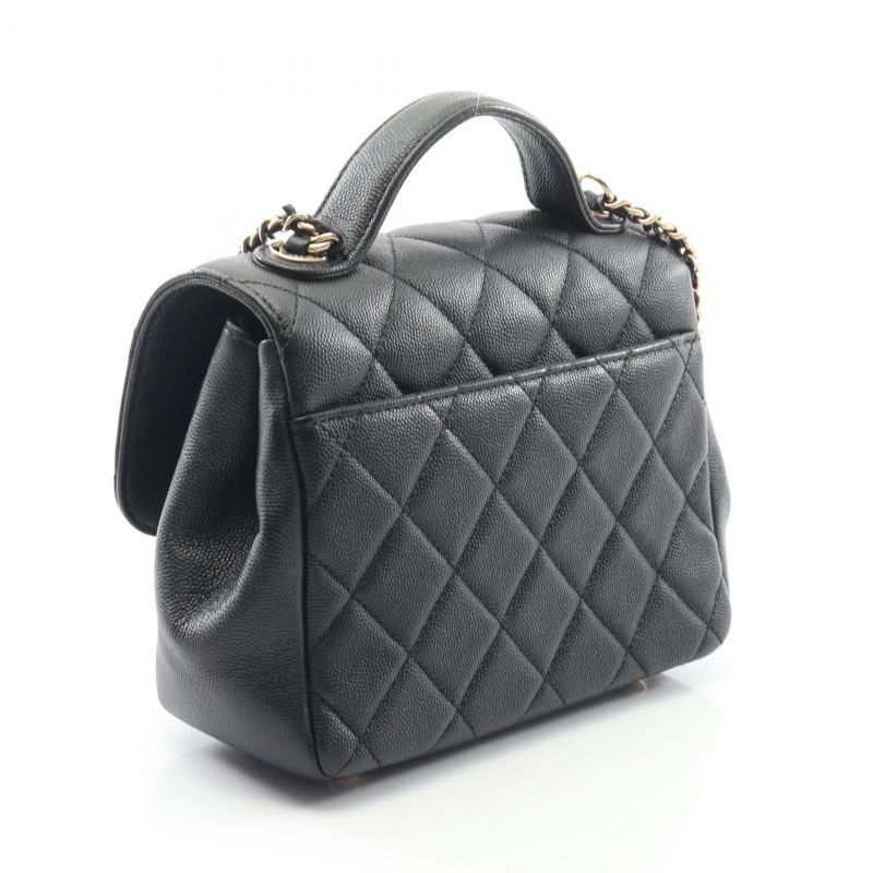 Chanel Shoulder Bag Business Affinity Matelasse Black Caviar Skin (grained