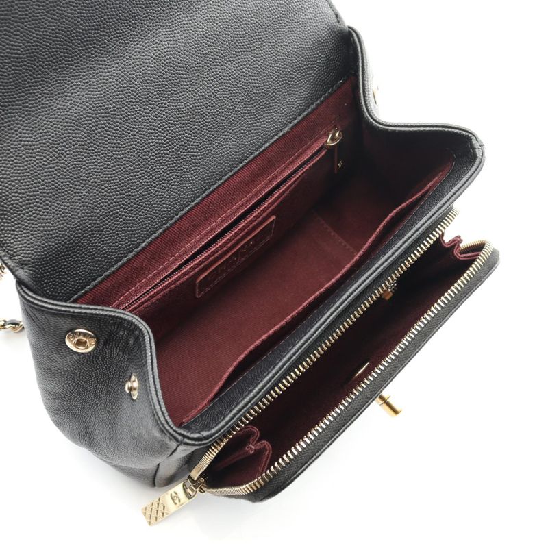 Chanel Shoulder Bag Business Affinity Matelasse Black Caviar Skin (grained