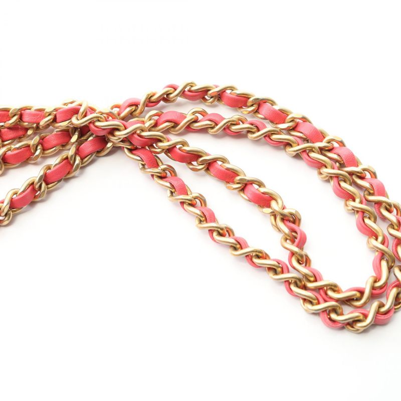 Chanel Shoulder Bag Matelasse Pink Lambskin Coco Mark Diamond Chain Shoulder