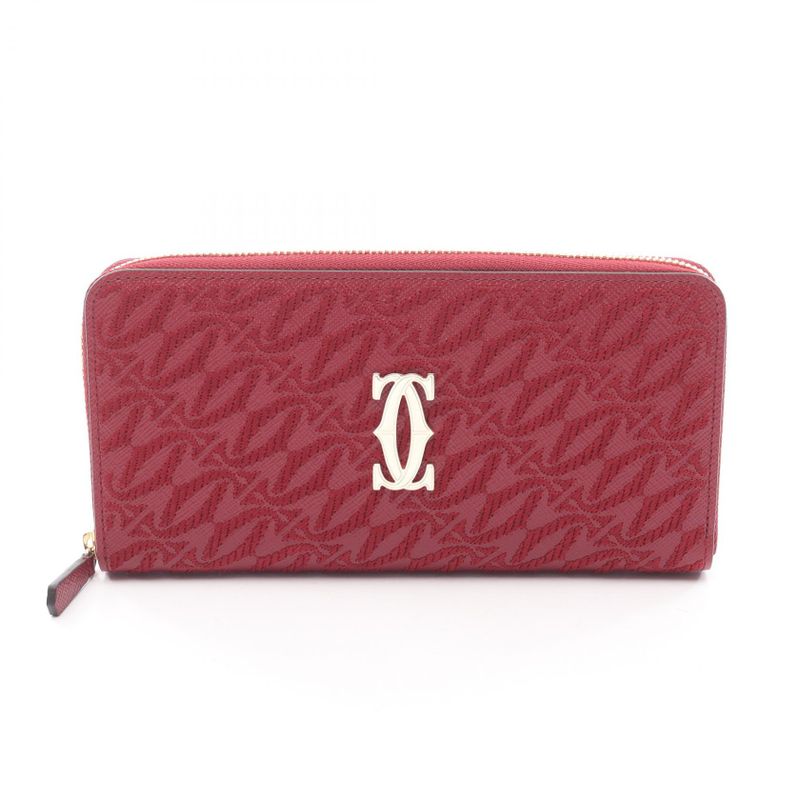 Cartier Round Long Wallet C De Cartier International L3002415 Cherry Red