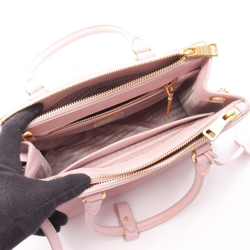 Prada Handbag Saffiano LUX Galleria Small 1ba896 Light Pink Saffiano Leather