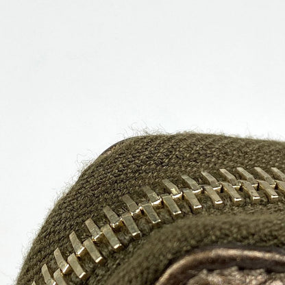 Gucci Logo Round Zipper Long Wallet Fringe Tassel Bamboo Long Wallet Leather