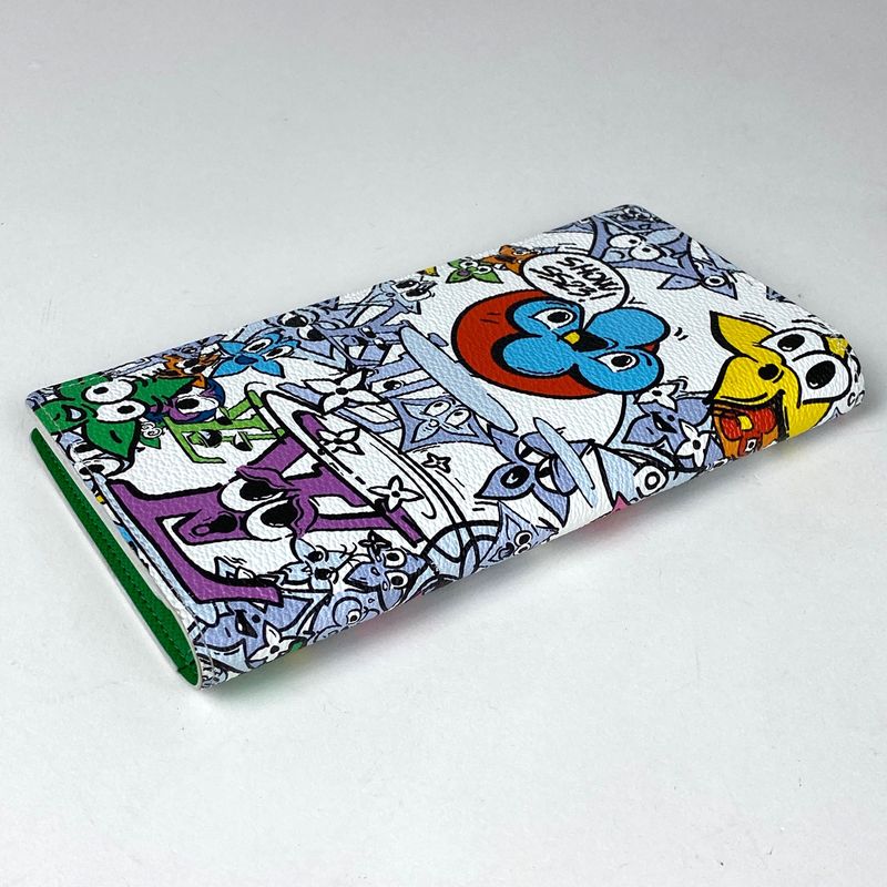 Louis Vuitton Portefeuille Brazza NM Monogram Comic Long Wallet Monogram White