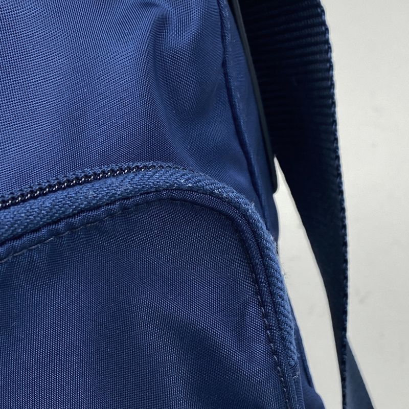 Prada Logo Plate Shoulder Bag Crossbody Shoulder Bag Tessuto Nylon Blue Bt0953