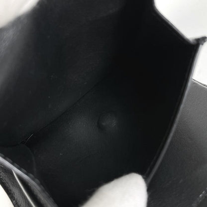 Celine Triomphe Small Flap Wallet Trifold Wallet Leather Black Women