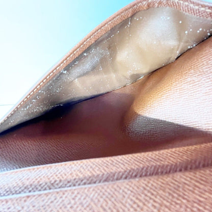 Louis Vuitton Long Wallet Monogram Portochequier Carte Credit M62225 Brown