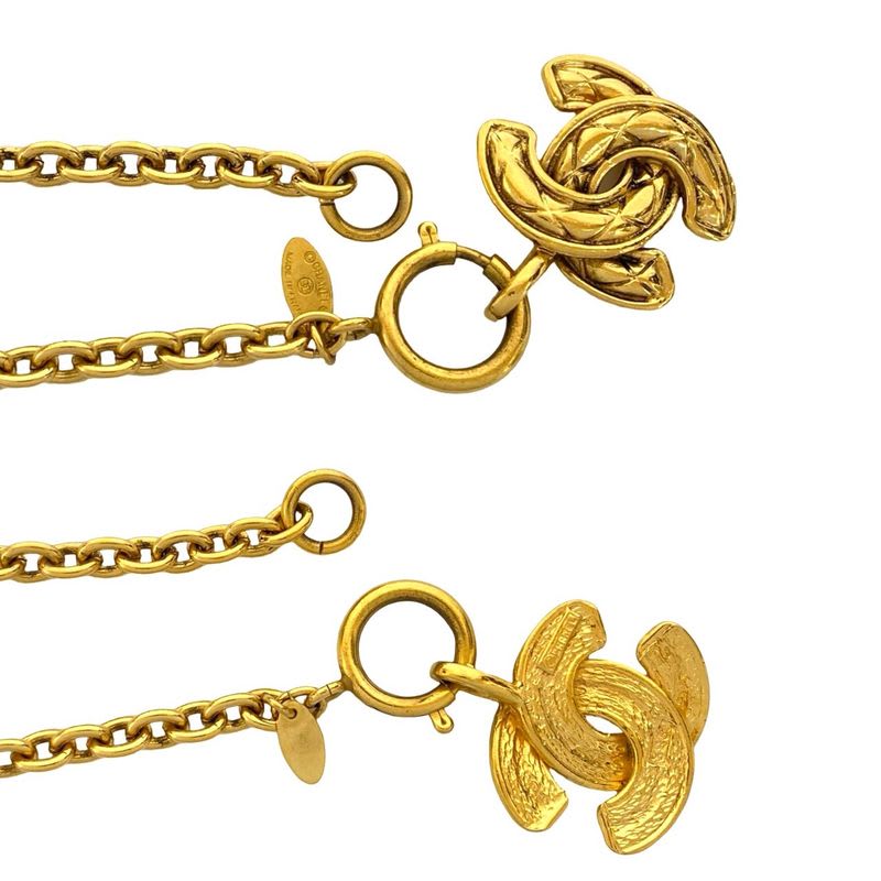 Chanel Vintage Coco Mark Motif GP Chain Necklace Pendant Accessory