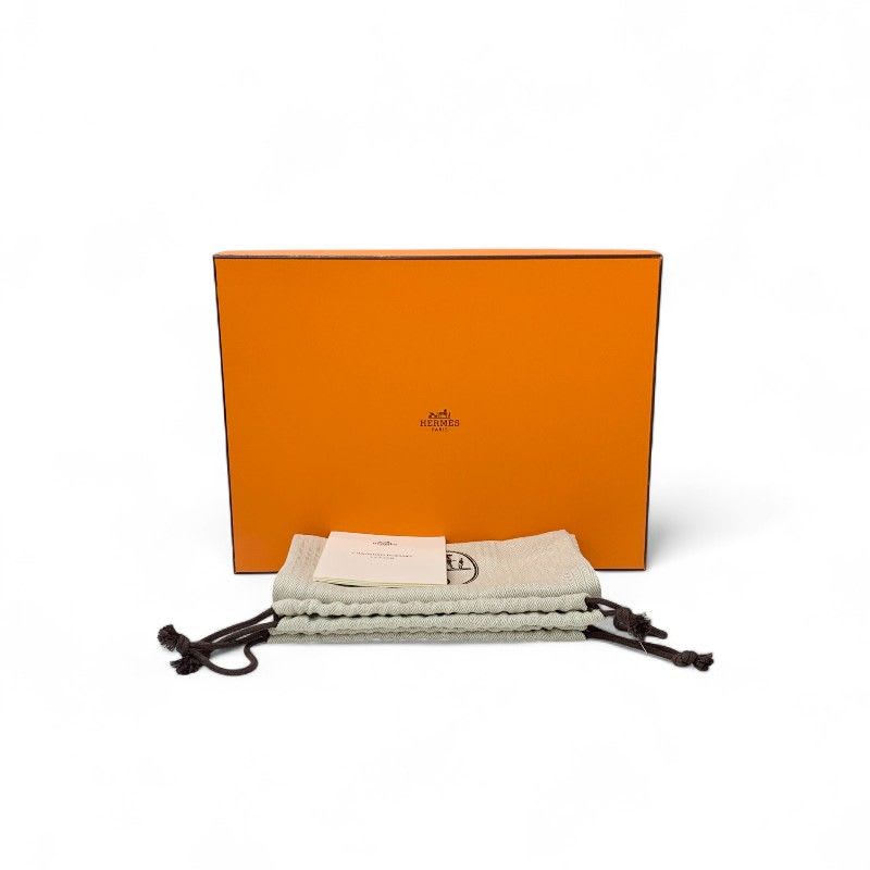 Hermes Chypre Sandals Shoes Leather Greige Velcro Strap Flat
