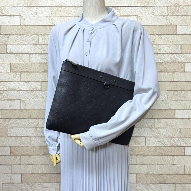 Louis Vuitton Pochette Discovery Monogram Shadow Clutch Bag Monogram Shadow