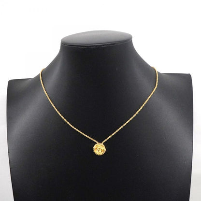 Christian Dior Necklace CD Logo GP Plated Gold Ladies