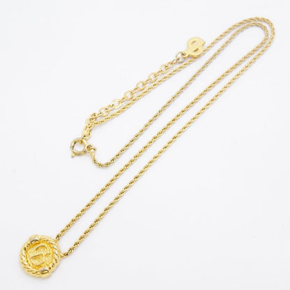 Christian Dior Necklace CD Logo GP Plated Gold Ladies
