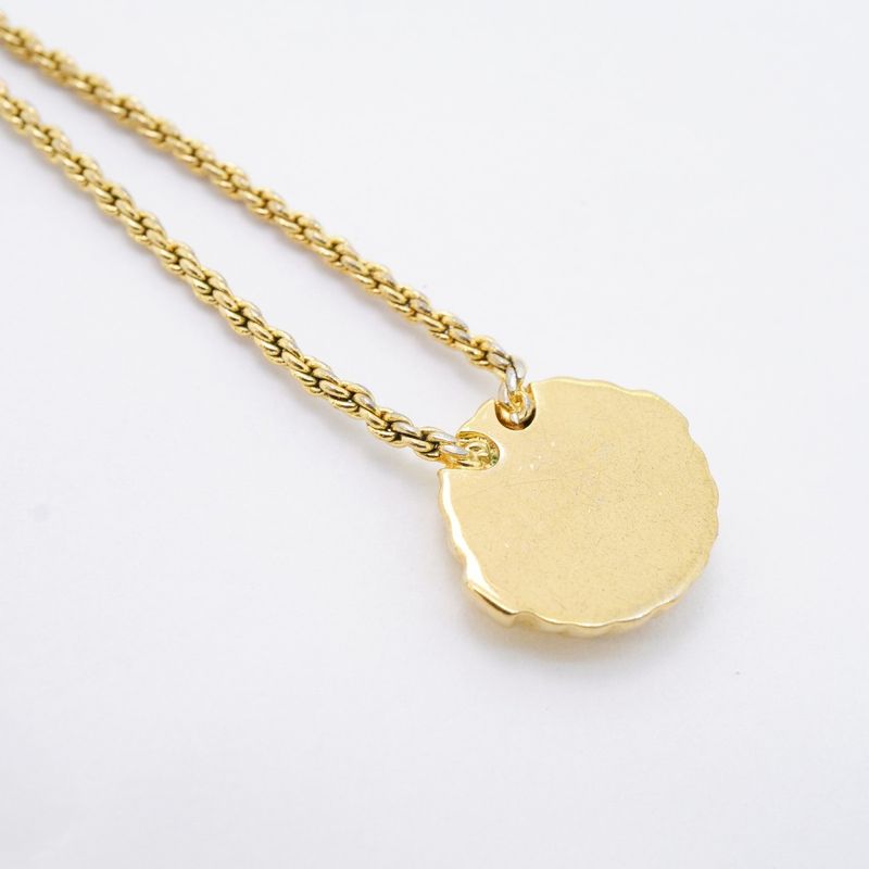 Christian Dior Necklace CD Logo GP Plated Gold Ladies