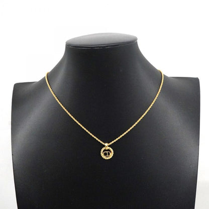 Christian Dior Necklace CD Logo GP Plated Gold Ladies