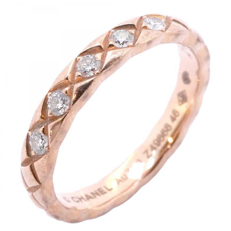 Chanel Ring Coco Crush/beige Gold 5PD 18K Pink Gold Pink Gold Diamond #46 Ladies