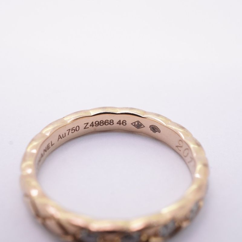 Chanel Ring Coco Crush/beige Gold 5PD 18K Pink Gold Pink Gold Diamond #46 Ladies