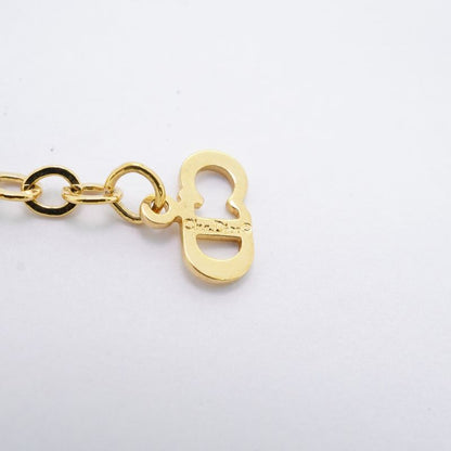 Christian Dior Necklace Dior Logo Heart Motif GP Plated Rhinestone Gold Ladies