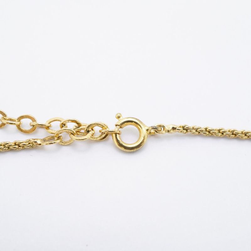 Christian Dior Necklace CD Logo GP Plated Gold Ladies