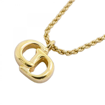 Christian Dior Necklace CD Logo GP Plated Gold Ladies