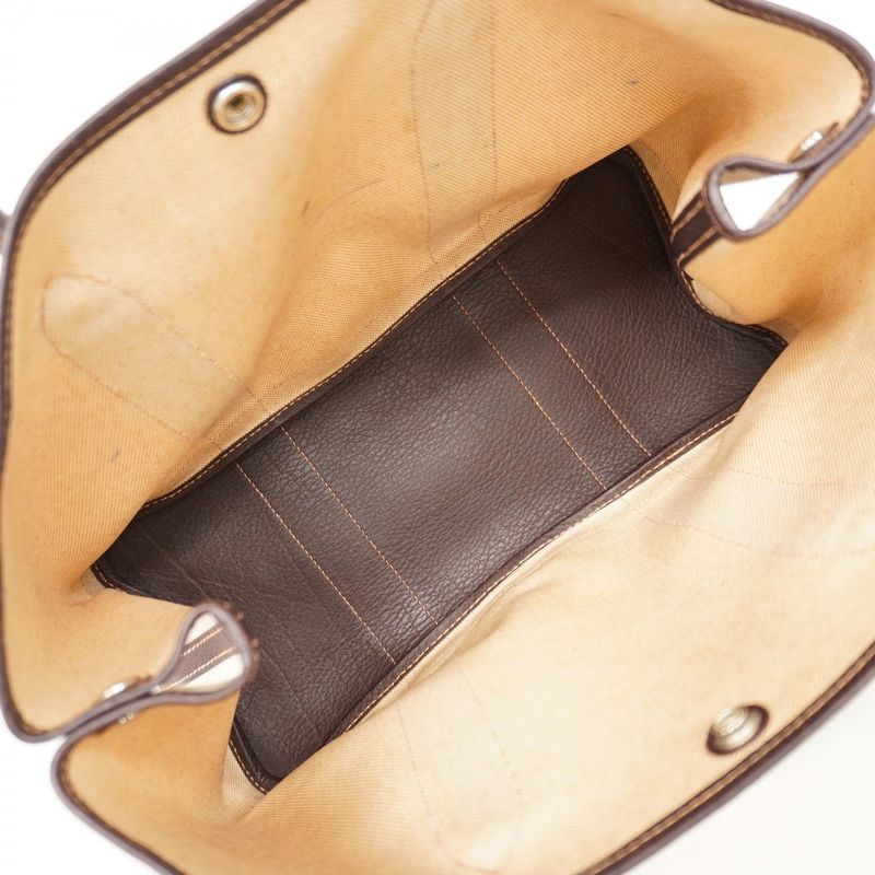 Hermes Tote Bag Garden Party PM Toile Ash Beige Silver Hardware □G Engraved