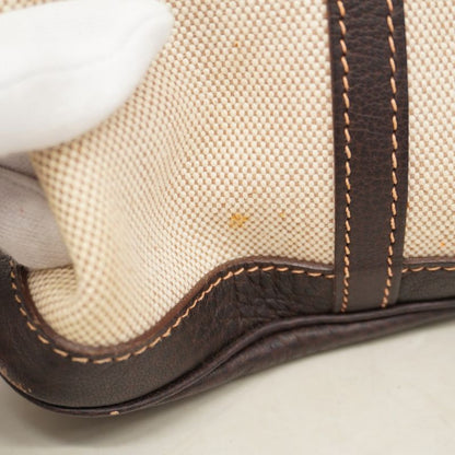 Hermes Tote Bag Garden Party PM Toile Ash Beige Silver Hardware □G Engraved