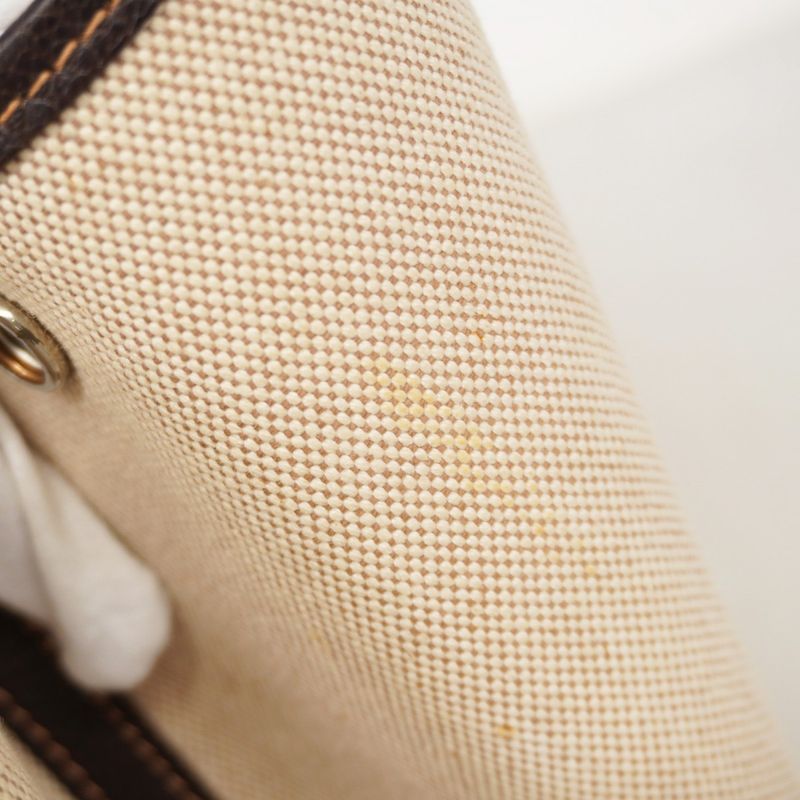 Hermes Tote Bag Garden Party PM Toile Ash Beige Silver Hardware □G Engraved