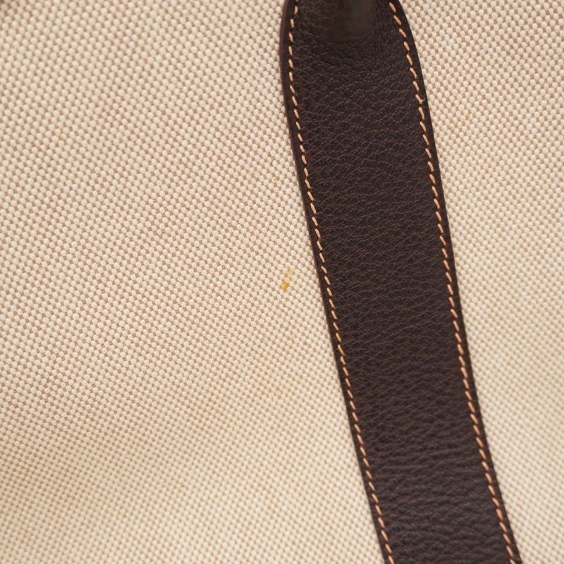 Hermes Tote Bag Garden Party PM Toile Ash Beige Silver Hardware □G Engraved