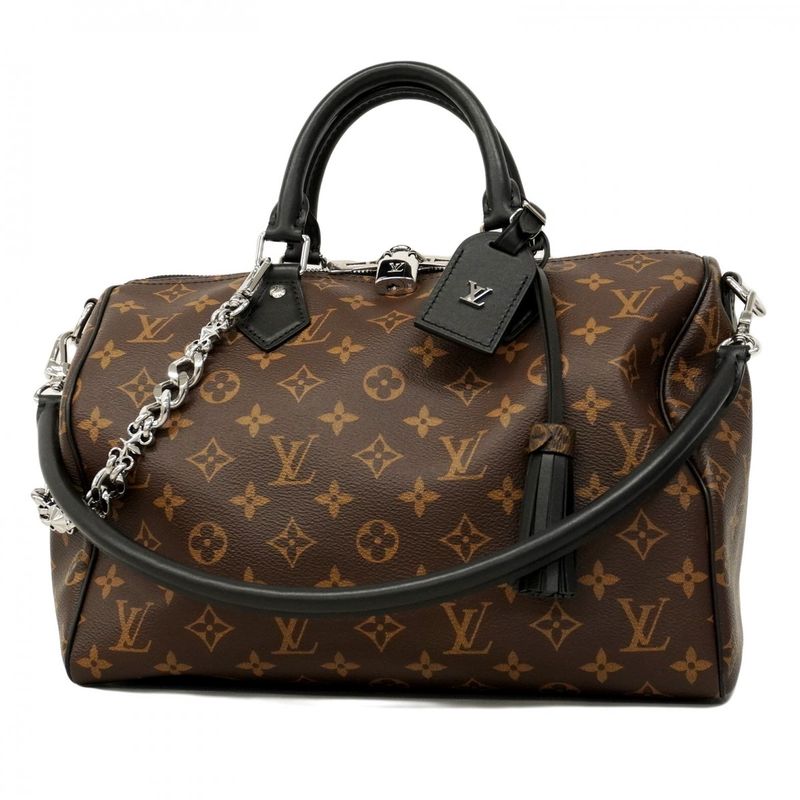 Louis Vuitton Handbag Monogram Speedy Bandoliere 30 Soft M12243 Brown Black