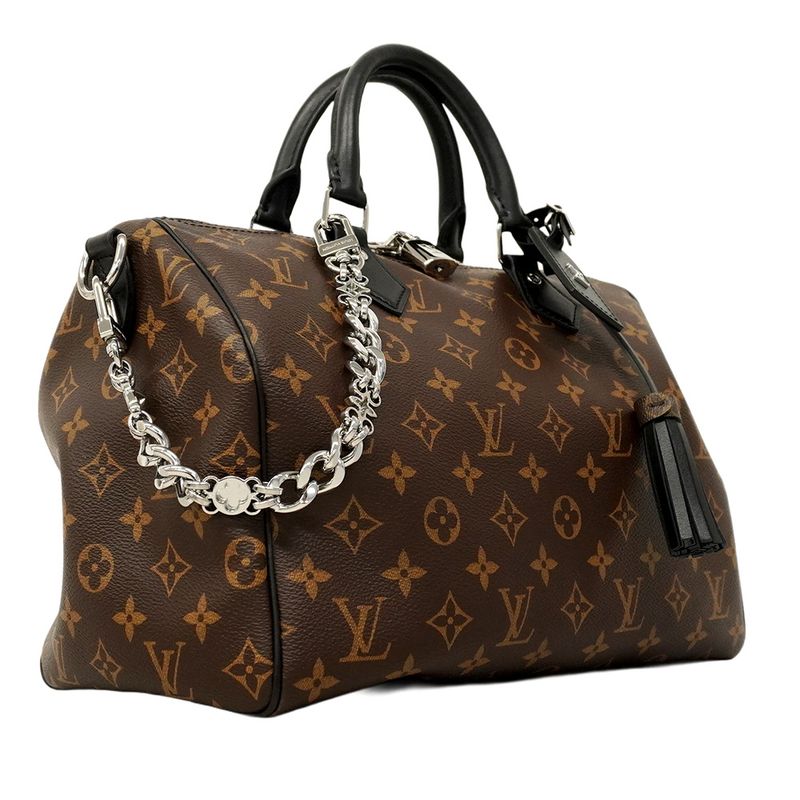 Louis Vuitton Handbag Monogram Speedy Bandoliere 30 Soft M12243 Brown Black