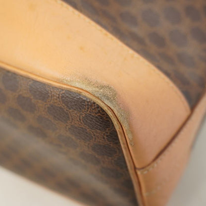 Celine Shoulder Bag Macadam PVC Brown Gold Hardware Women