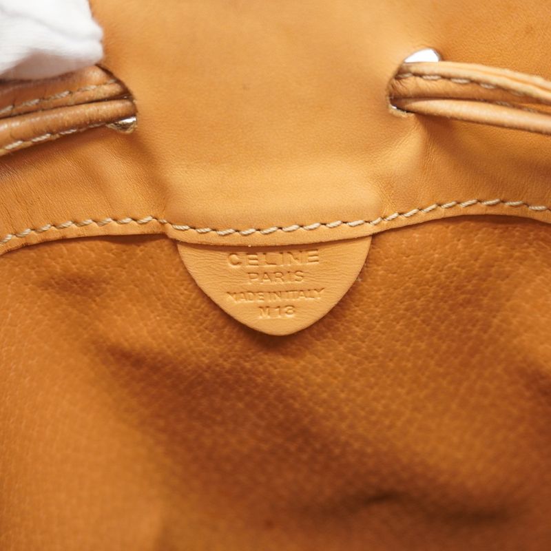 Celine Shoulder Bag Macadam PVC Brown Gold Hardware Women