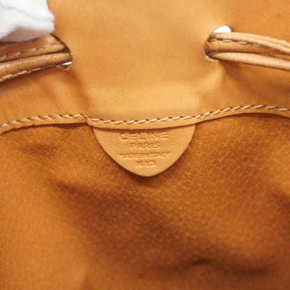 Celine Shoulder Bag Macadam PVC Brown Gold Hardware Women