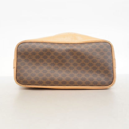 Celine Shoulder Bag Macadam PVC Brown Gold Hardware Women