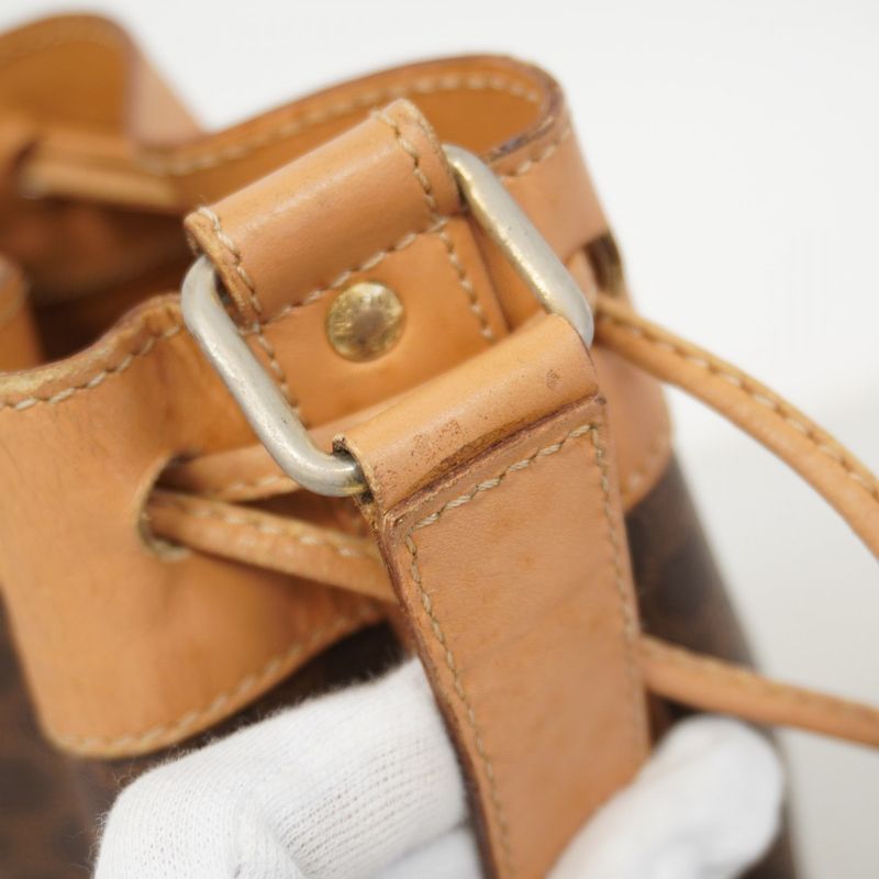 Celine Shoulder Bag Macadam PVC Brown Gold Hardware Women